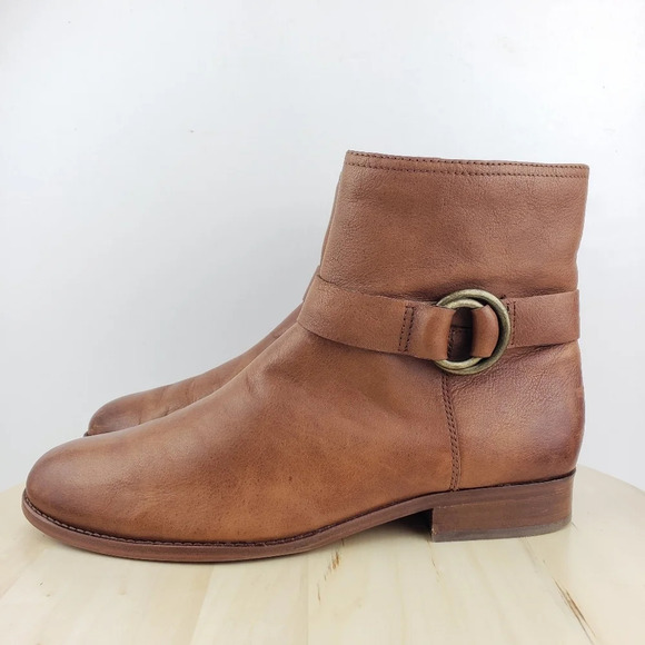Frye and Co. Ankle Boots Sz 9.5M Adelaide Caramel Brown Burnished Chelsea Boots - Picture 3 of 14